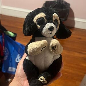 Ty Black and Cream Stuffed Dog